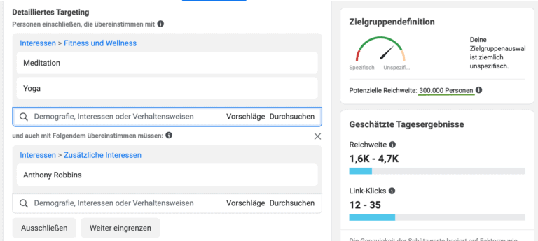 Zielgruppe Facebook