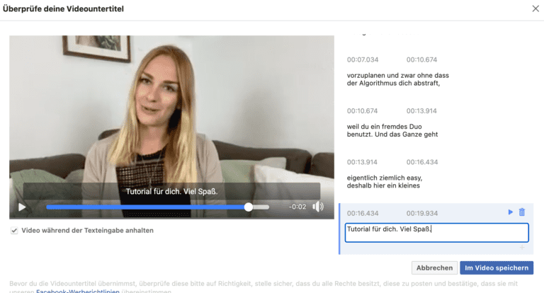 Untertitel verändern